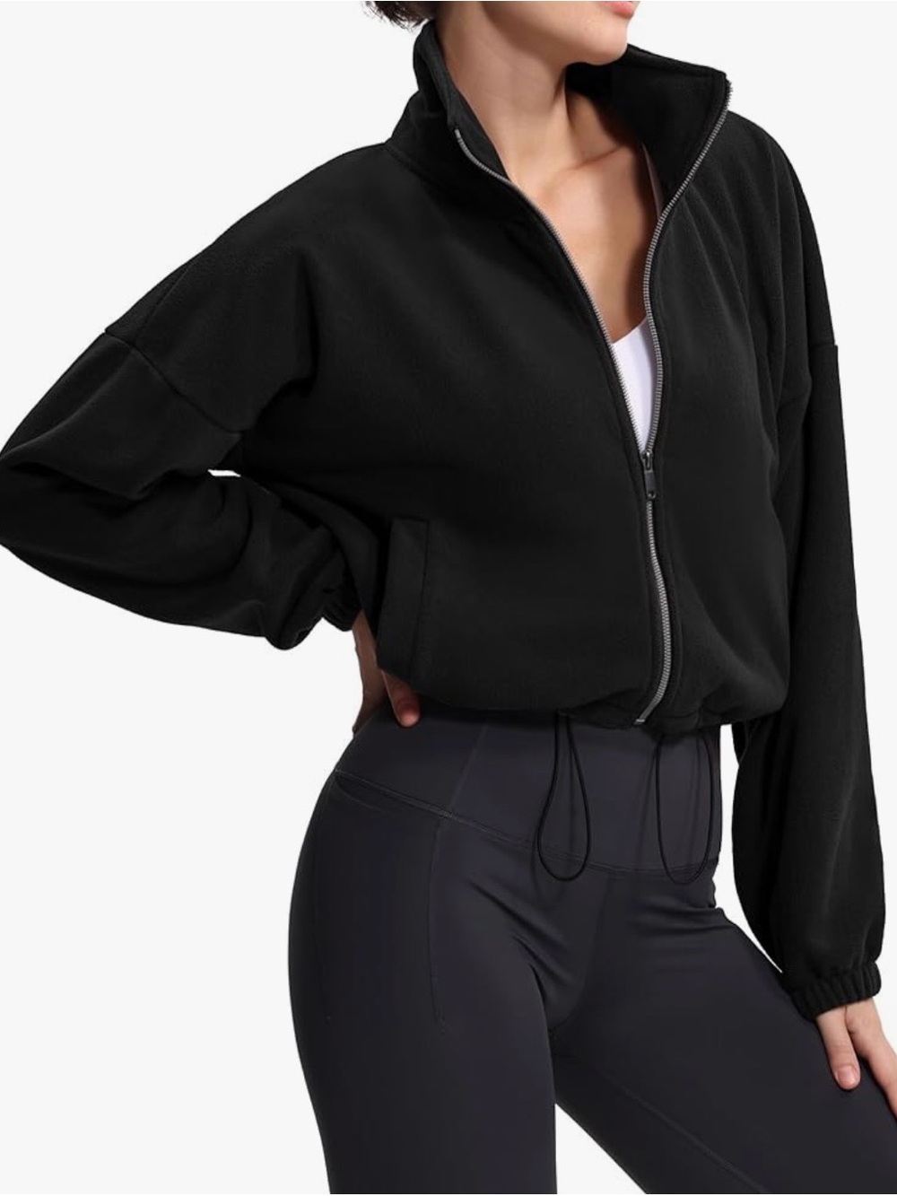 The Gym People Cropped Fleece Jacket